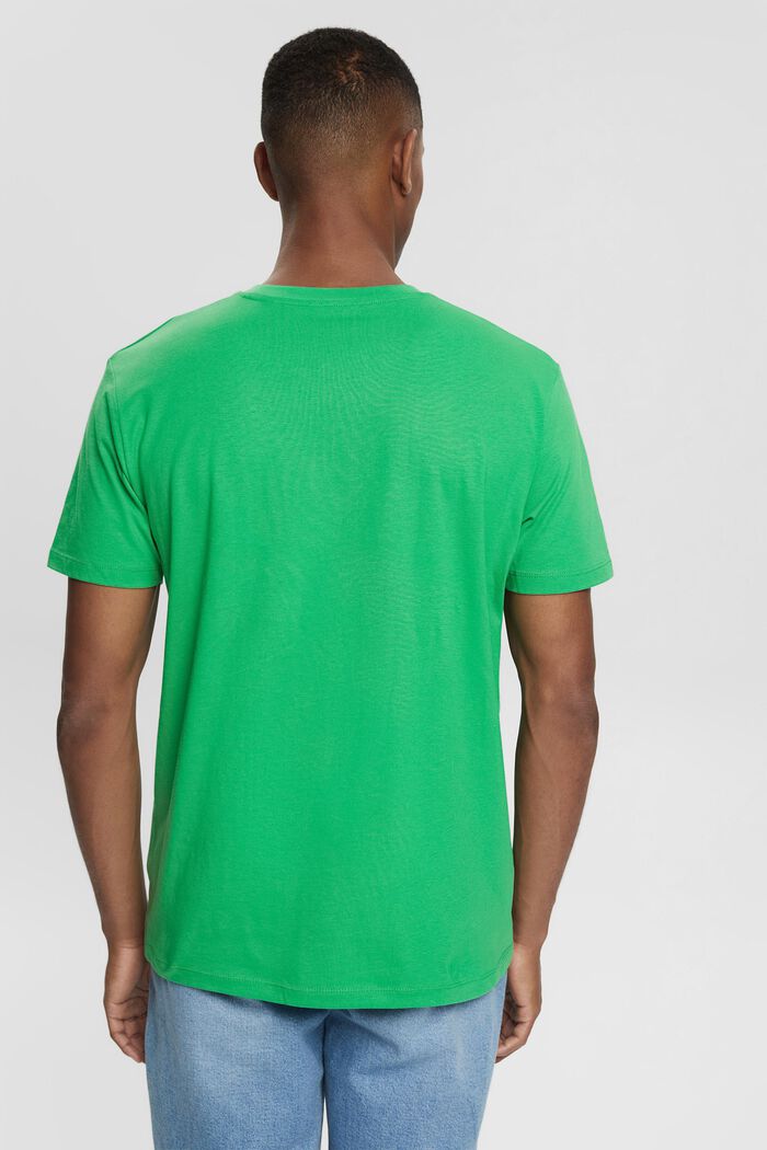 Jersey T-shirt met logoborduursel, GREEN, detail image number 3