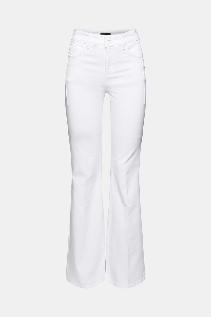Bootcut jeans met persplooi, WHITE, overview