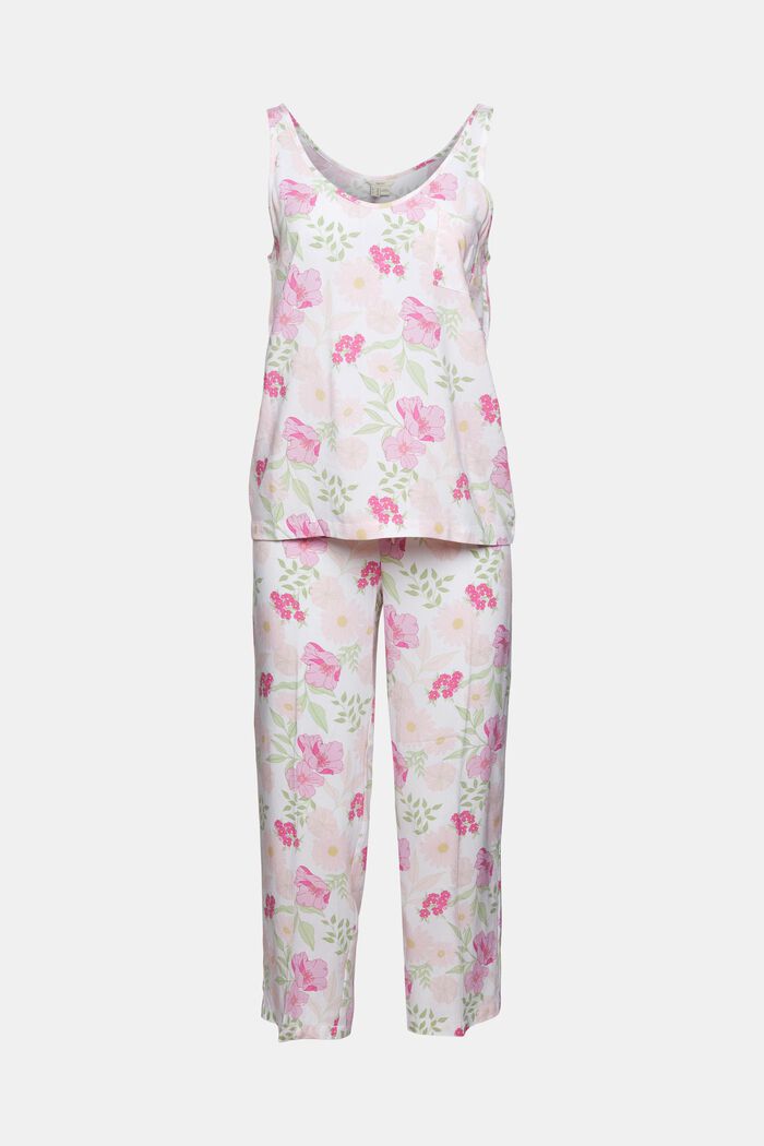 Pyjama met bloemenmotief, LENZING™ ECOVERO™, WHITE, detail image number 5