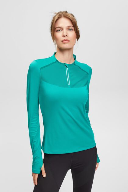 Gerecycled: longsleeve met E-DRY, GREEN, overview