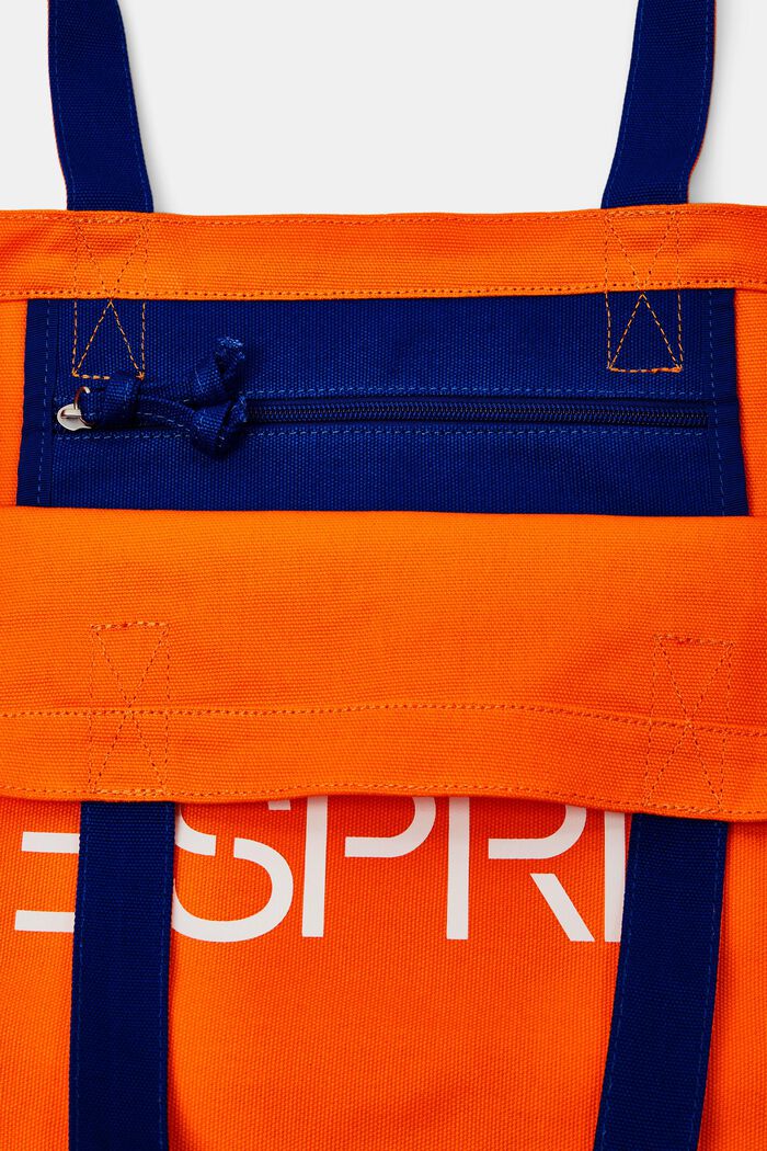 Canvas tote bag met logo, RED ORANGE, detail image number 3