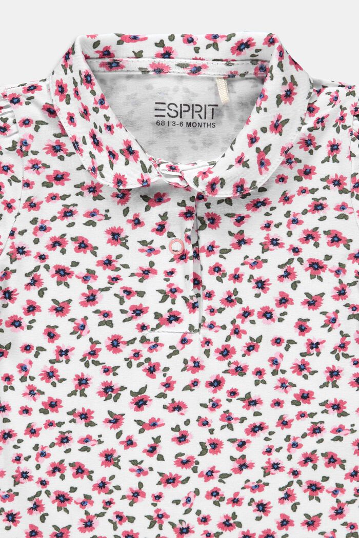 Shirt met bloemenprint en rond kraagje, WHITE, detail image number 2