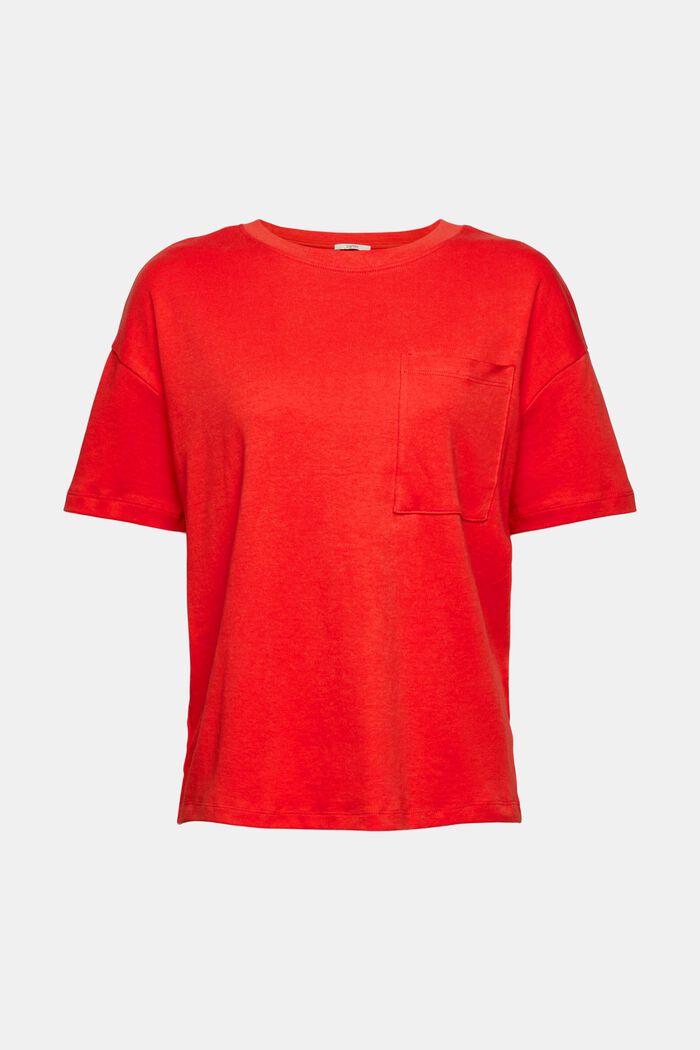 T-shirt met borstzak, ORANGE RED, detail image number 6