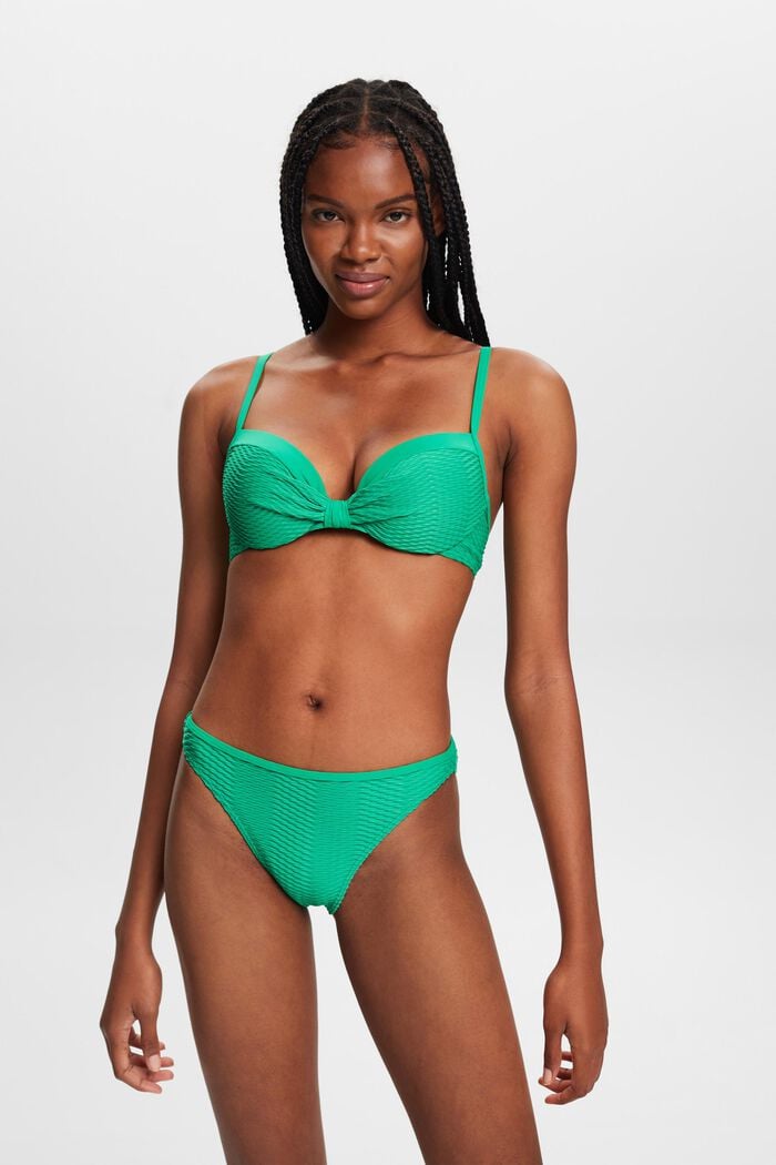 Gerecycled: gewatteerde bikinitop met een touch, GREEN, detail image number 0