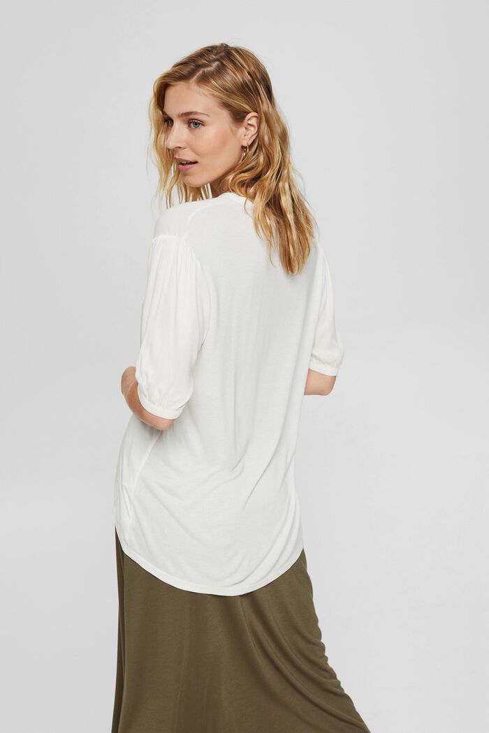 Blouseachtig shirt met LENZING™ ECOVERO™, OFF WHITE, detail image number 3