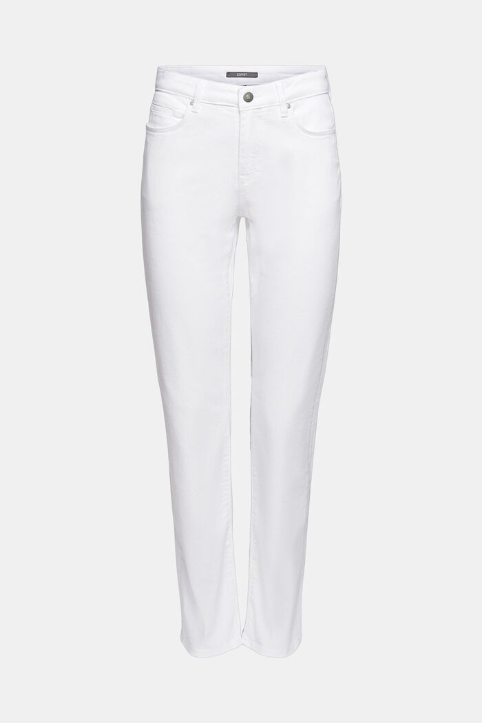 Katoenen broek met stretch, WHITE, detail image number 8