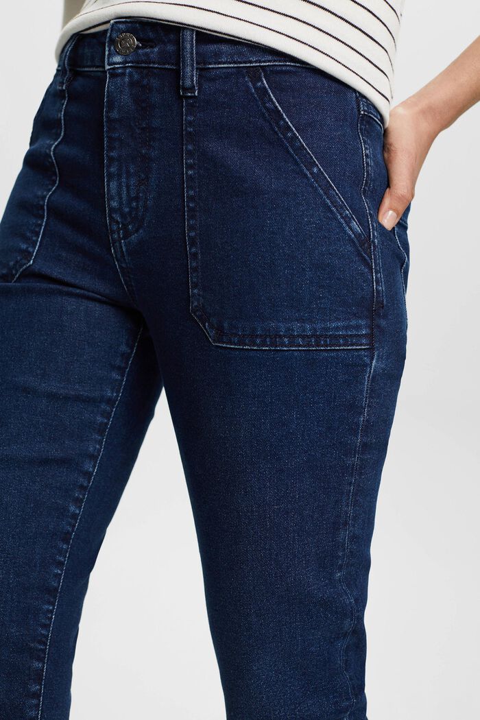 Slim fit-jeans met middelhoge taille, BLUE DARK WASHED, detail image number 2
