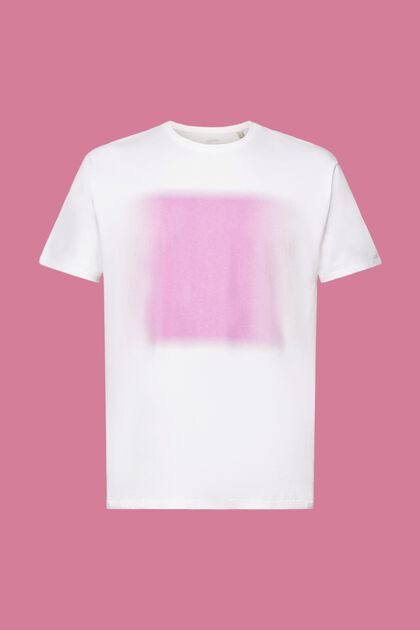 Katoenen T-shirt met print, WHITE, overview