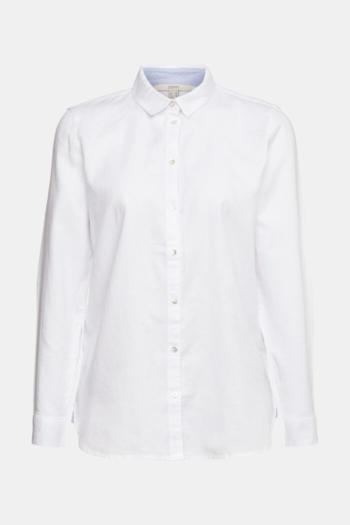 Overhemdblouse van 100% katoen, WHITE, detail image number 6
