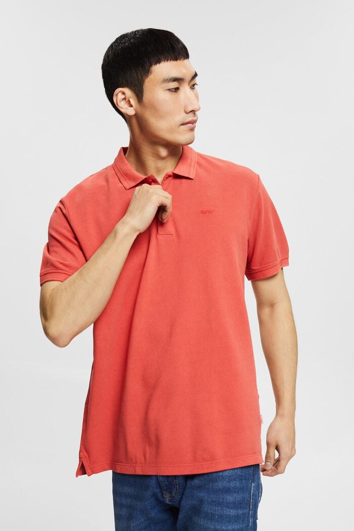 Poloshirt van 100% organic cotton, RED ORANGE, detail image number 0