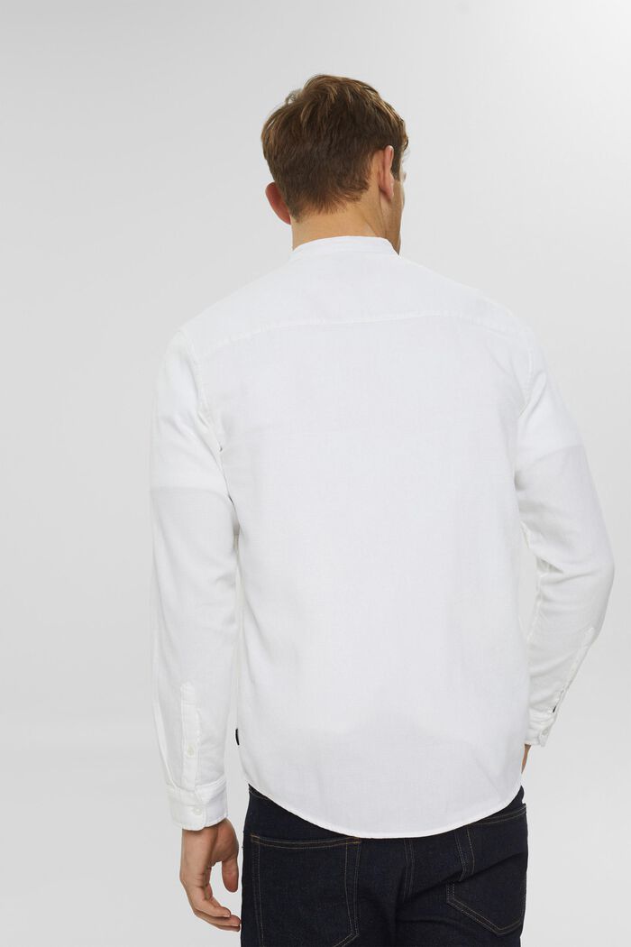 Overhemd van katoen met opstaande kraag, WHITE, detail image number 3