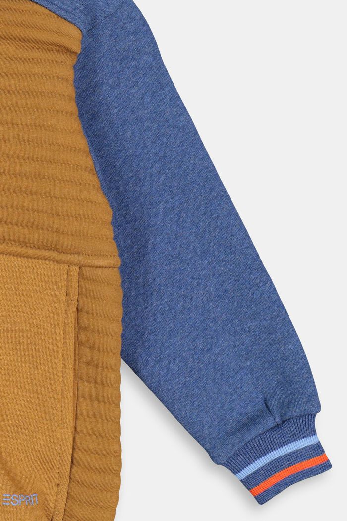 Sweatshirt met rits, van een katoenmix, RUST BROWN, detail image number 2