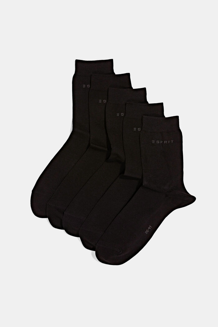 5 paar effen sokken, biologisch katoen, BLACK, detail image number 0