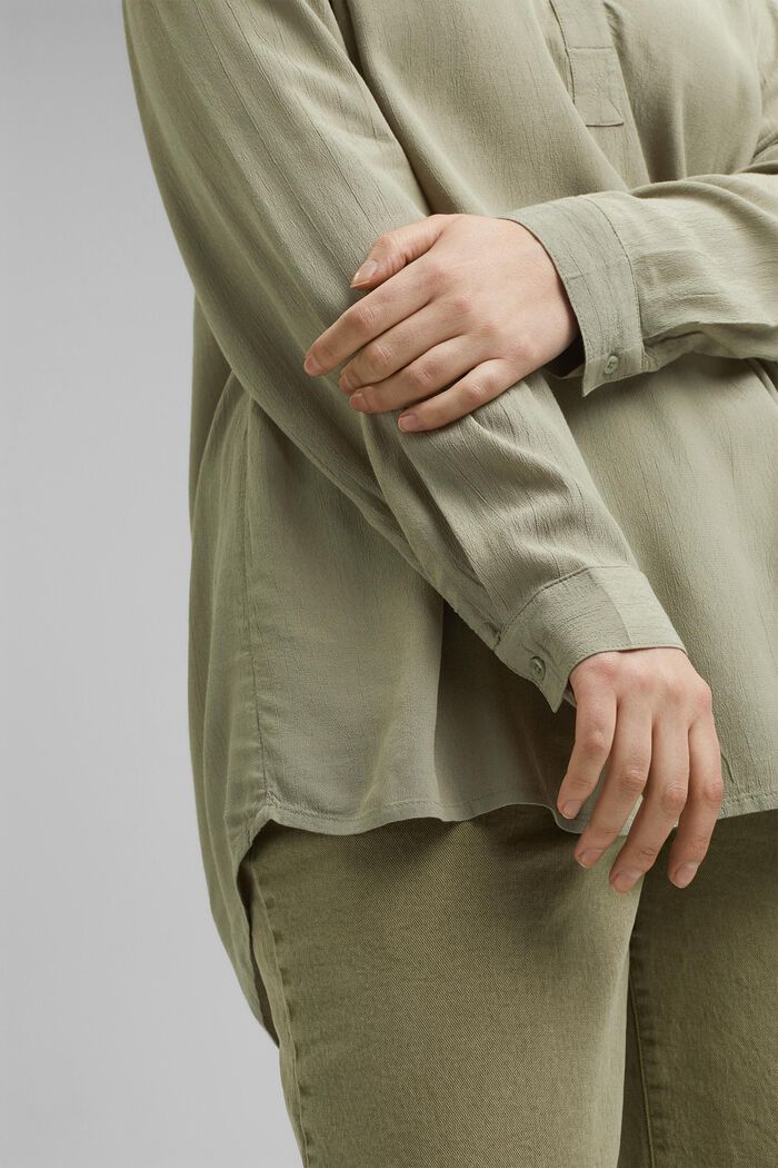 CURVY blouse van LENZING™ ECOVERO™, LIGHT KHAKI, detail image number 2