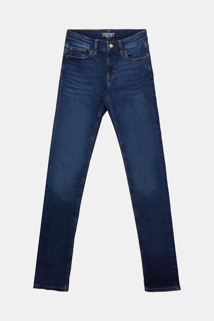 Slim fit-jeans met stretch, BLUE DARK WASHED, detail image number 7