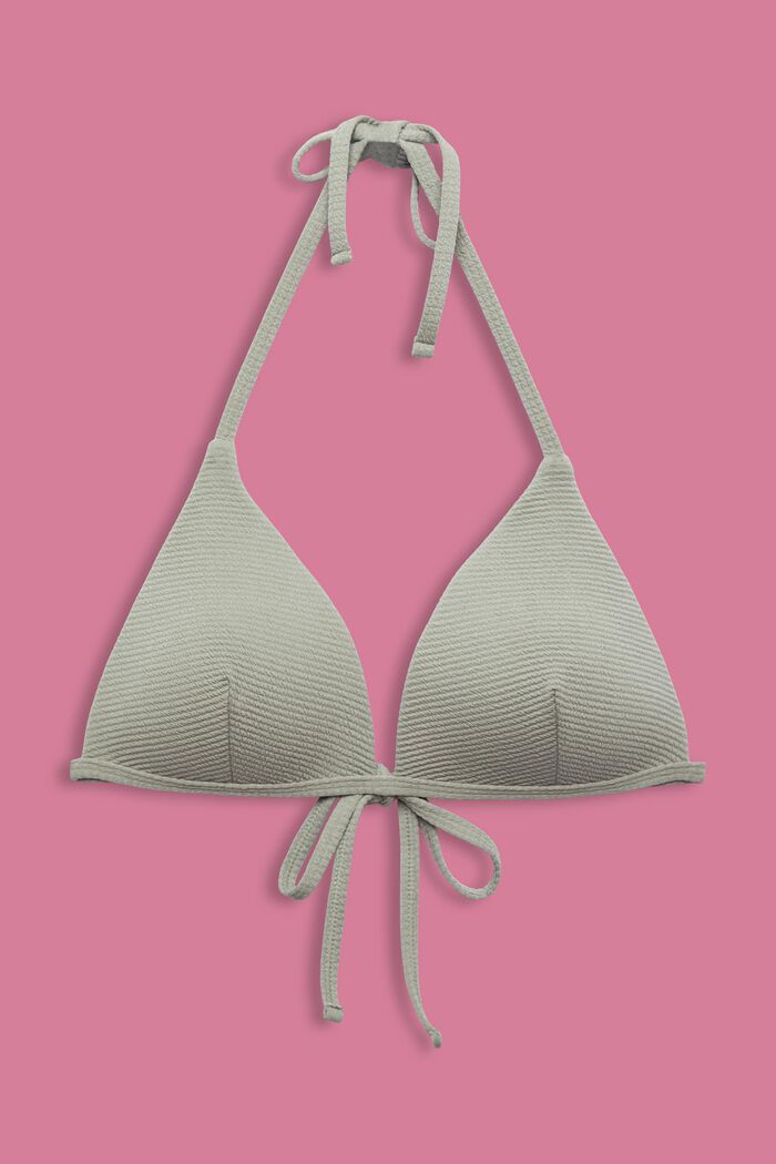 Driehoekige bikinitop met structuur, KHAKI GREEN, detail image number 4