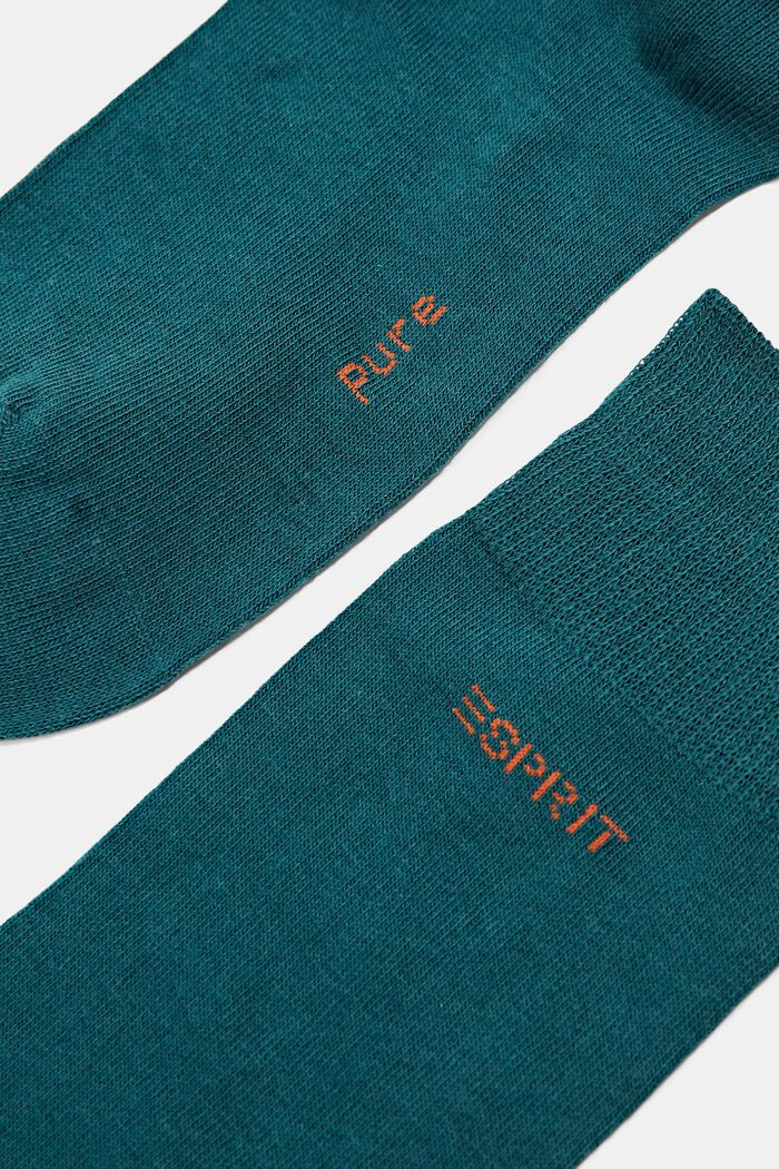Set van 2 paar sokken, organic cotton, PETROL, detail image number 1