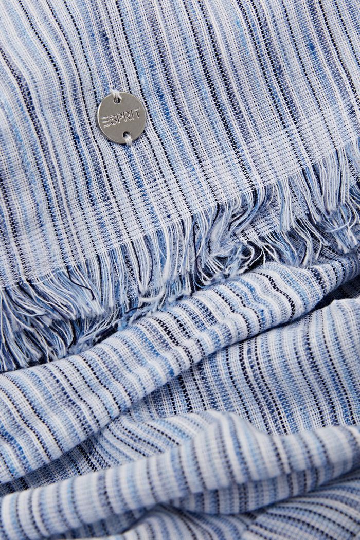 Sjaal met rafelige randen en print, LIGHT BLUE, detail image number 1
