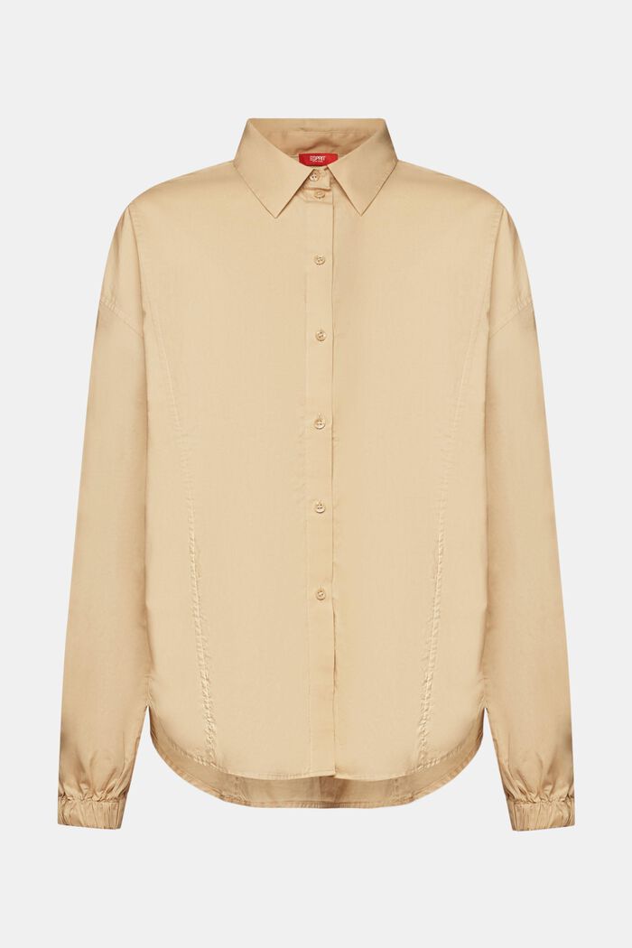 Katoenen overhemd met buttondownkraag, SAND, detail image number 6