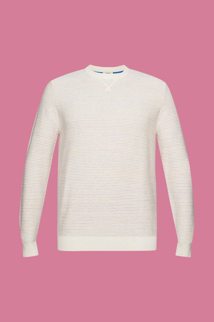 Kleurrijk gestreepte trui van biologisch katoen, OFF WHITE, detail image number 6