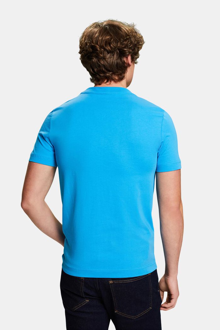 T-shirt van katoen-jersey met logo, BLUE, detail image number 3