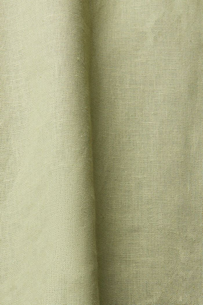 Rok met knoopdetails van een linnenmix, LIGHT KHAKI, detail image number 4