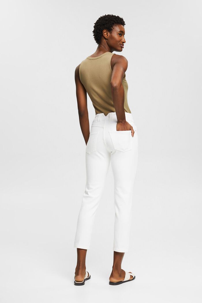 Jeans met hoge taille en stretch, OFF WHITE, detail image number 3
