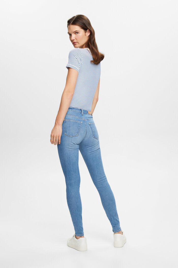 Skinny jeans van duurzaam katoen, BLUE LIGHT WASHED, detail image number 3