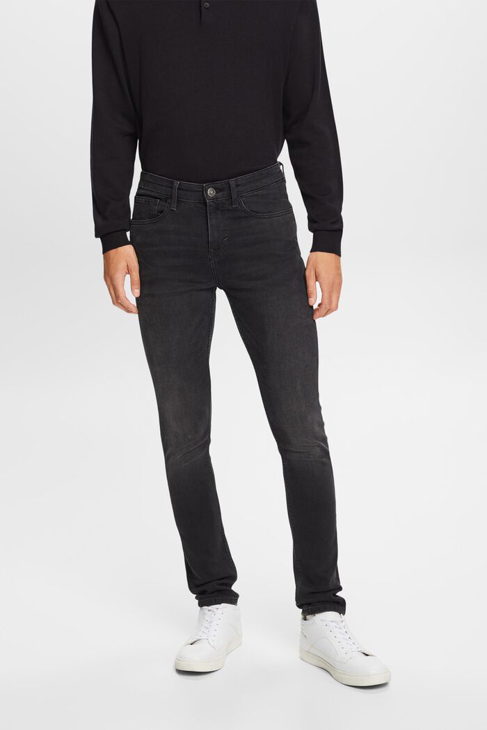 Gerecycled: skinny jeans, BLACK DARK WASHED, detail image number 0