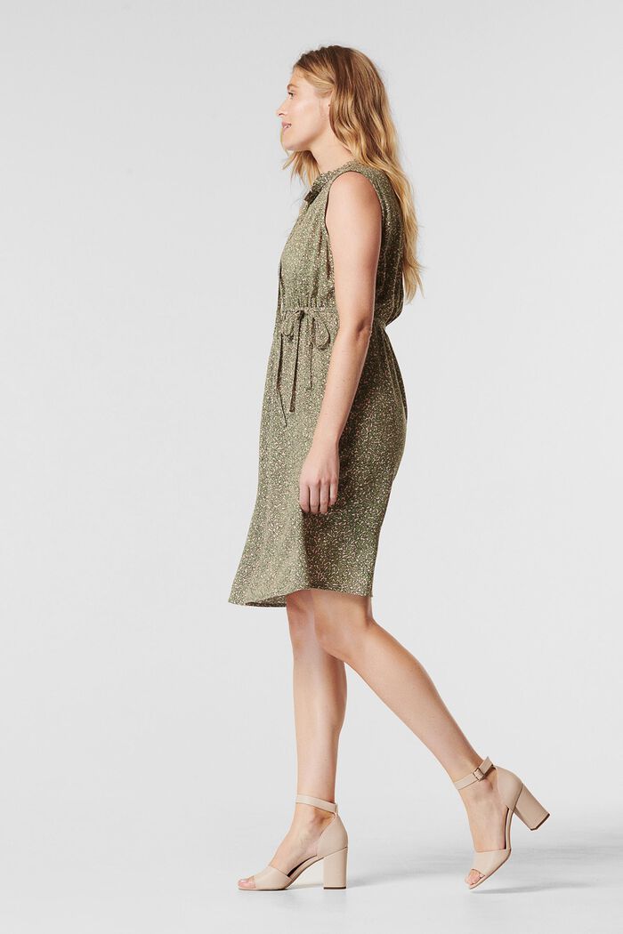 Positie-jurk met motief, LENZING™ ECOVERO™, REAL OLIVE, detail image number 4
