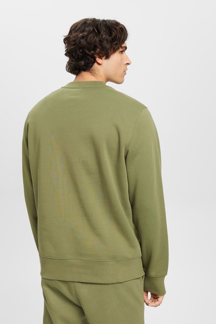 Sweatshirt met logoprint en ronde hals, OLIVE, detail image number 3