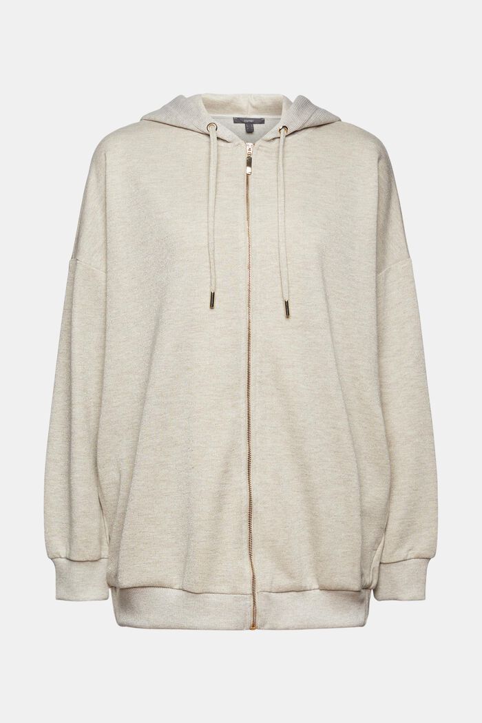 Fonkelende hoodie met rits, LIGHT TAUPE, detail image number 7