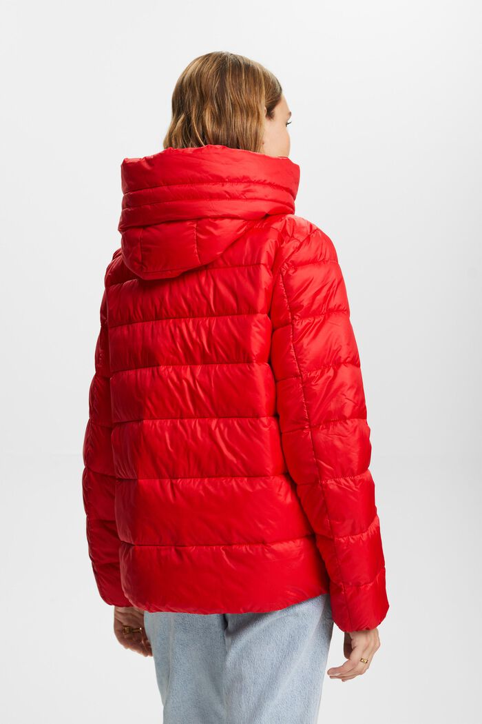 Gerecycled: gewatteerde jas met capuchon, RED, detail image number 3