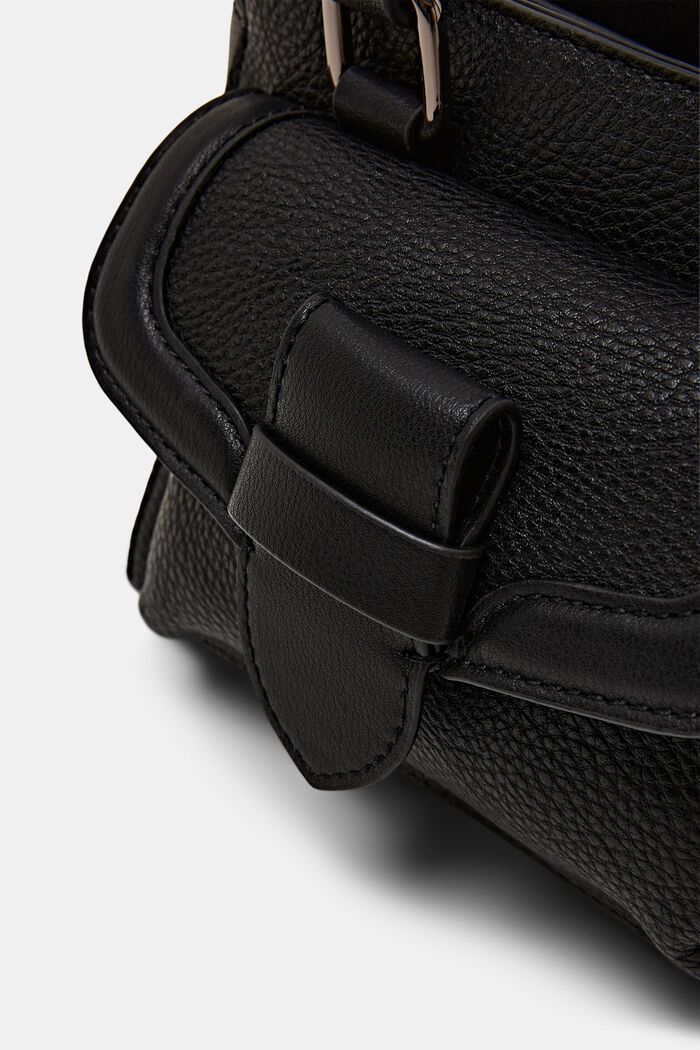 City bag in leerlook, BLACK, detail image number 1