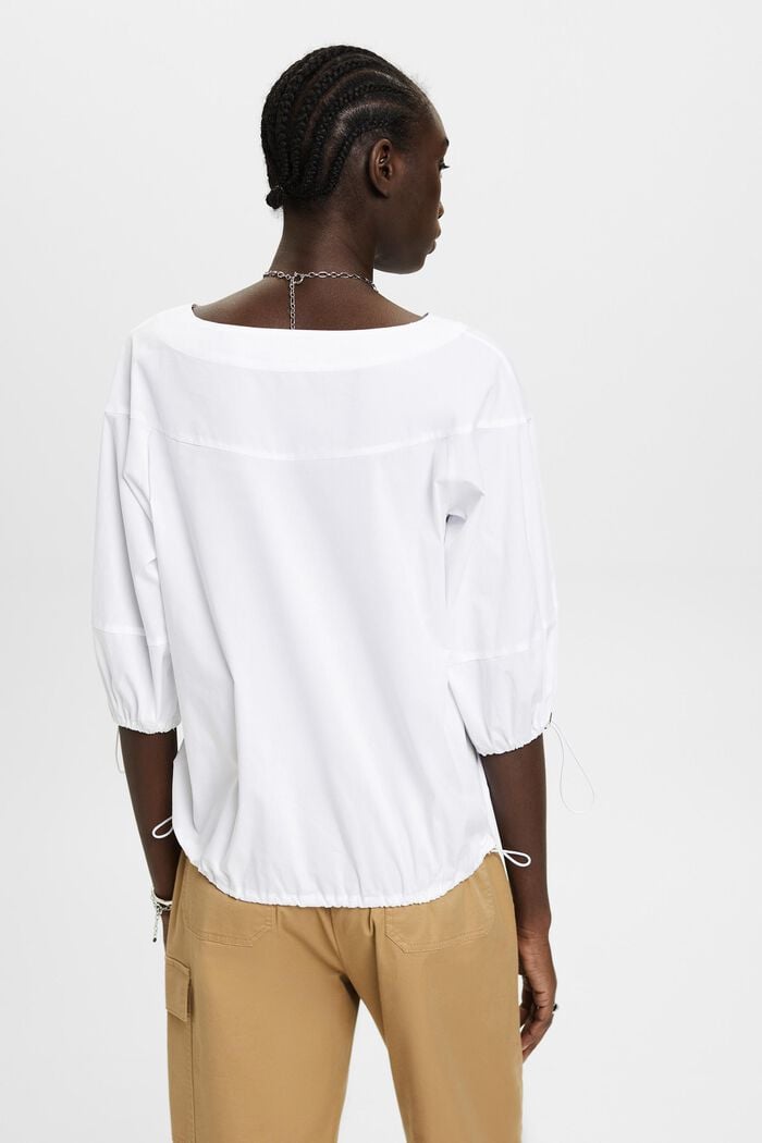 Overhemd met korte mouwen van katoenpopeline, WHITE, detail image number 3