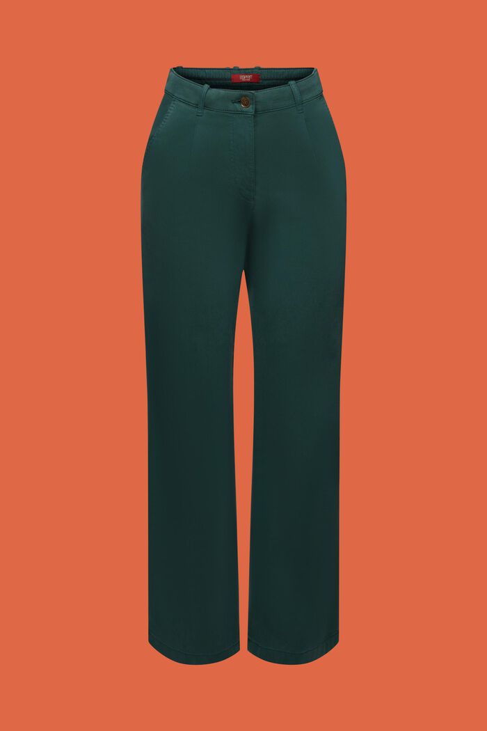 Wide fit chino met hoge taille, EMERALD GREEN, detail image number 7