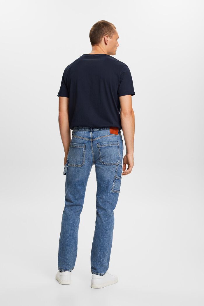 Gerecycled: carpenter straight fit jeans, BLUE MEDIUM WASHED, detail image number 4