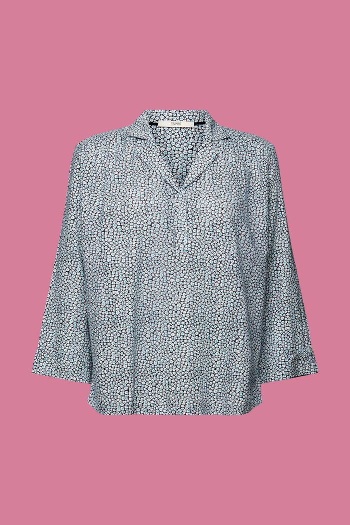 Katoenen blouse met bloemenprint, NAVY, detail image number 7