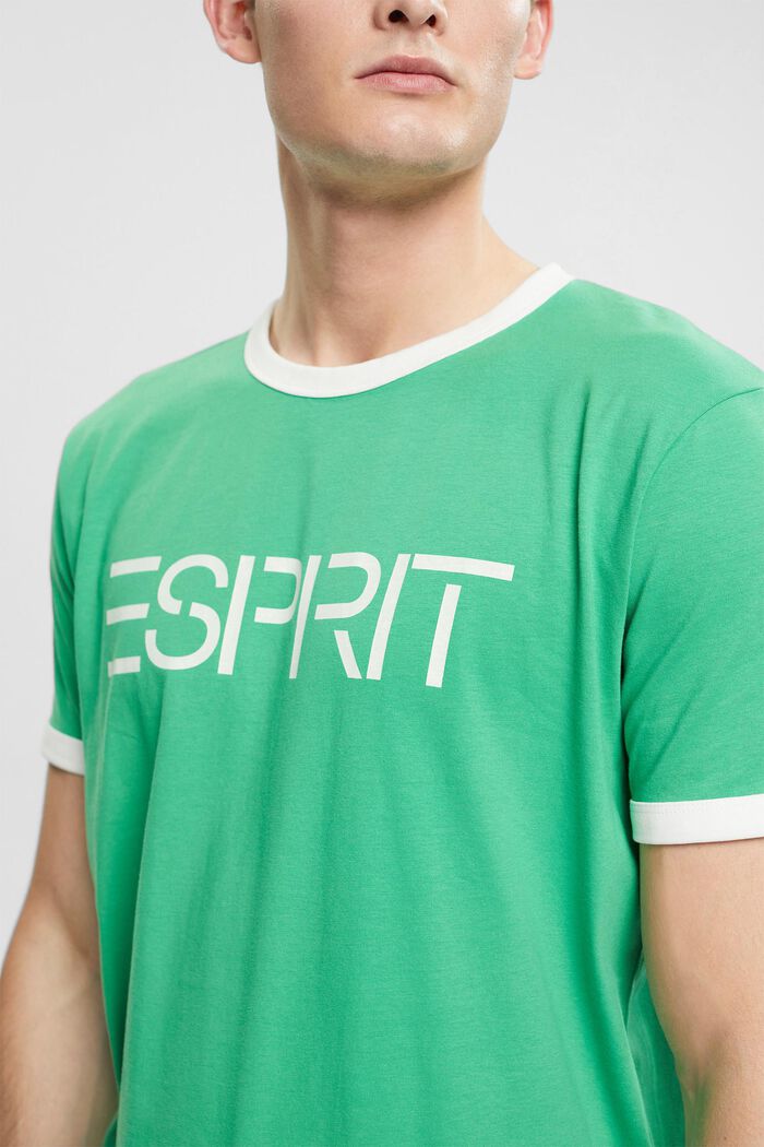 Jersey T-shirt met logoprint, GREEN, detail image number 2