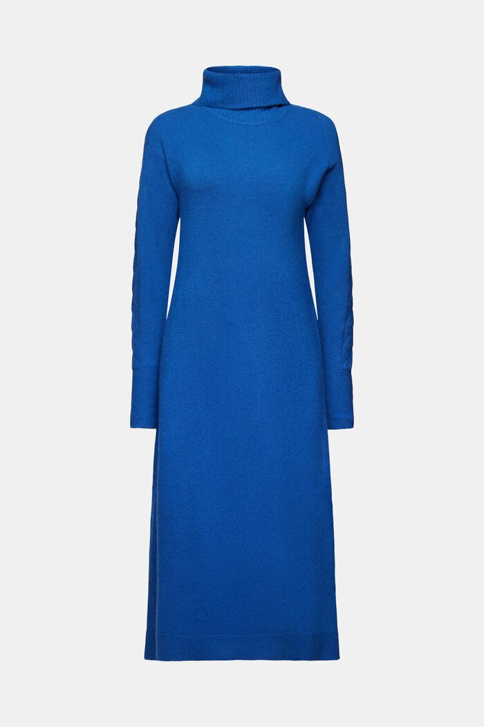 Midi-jurk met turtleneck, BRIGHT BLUE, detail image number 6