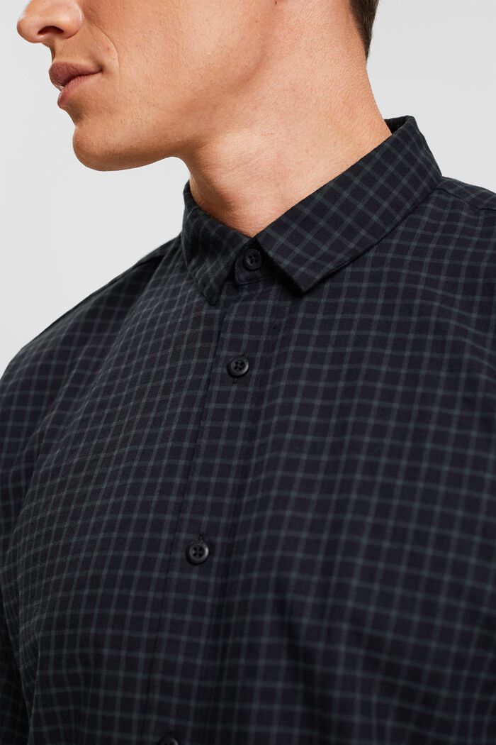 Geruit overhemd met slim fit, BLACK, detail image number 2