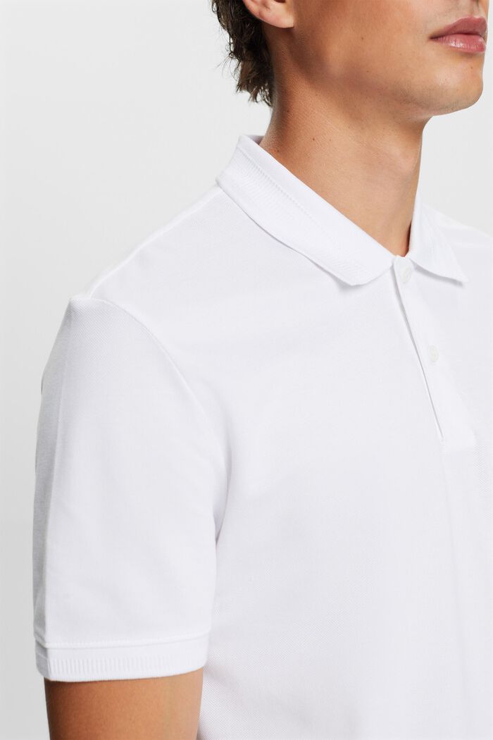 Poloshirt van katoen-piqué, WHITE, detail image number 1