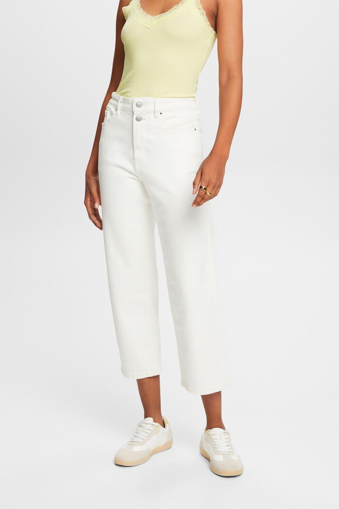 Katoenen jeans met rechte pijpen, OFF WHITE, detail image number 0