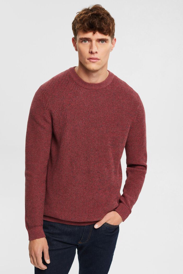 Gestreepte sweater, TERRACOTTA, overview