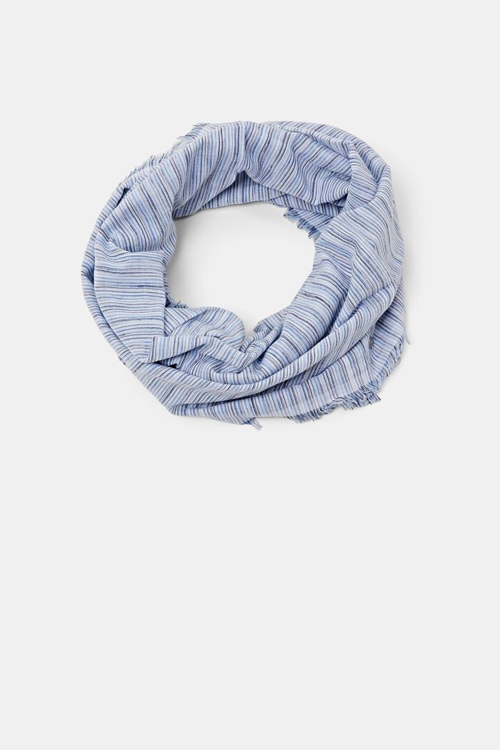 Sjaal met rafelige randen en print, LIGHT BLUE, detail image number 0