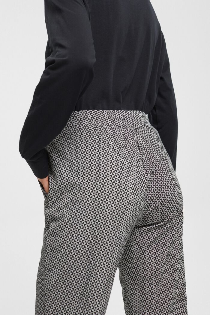 Jersey broek met print en kant, BLACK, detail image number 3