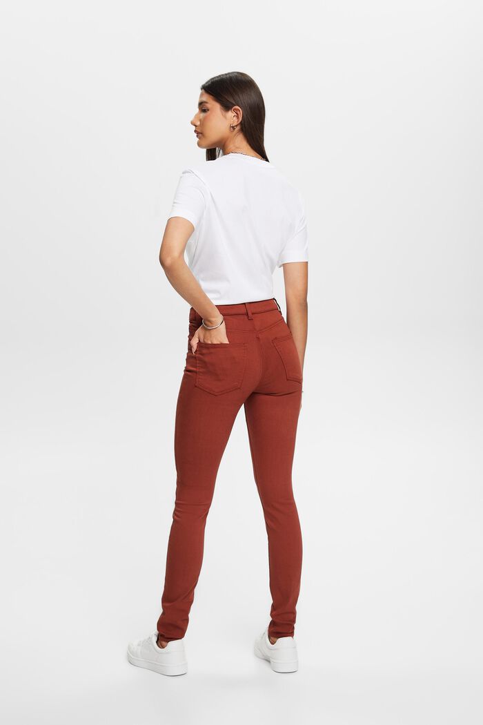 Mid rise skinny jeans, RUST BROWN, detail image number 3