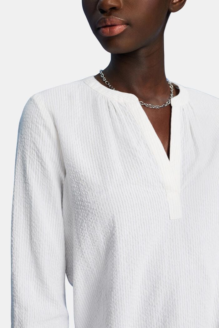 Gestreepte seersucker blouse, PASTEL PINK, detail image number 2