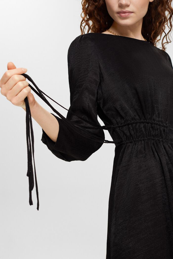 Midi-jurk met asymmetrische zoom, BLACK, detail image number 0