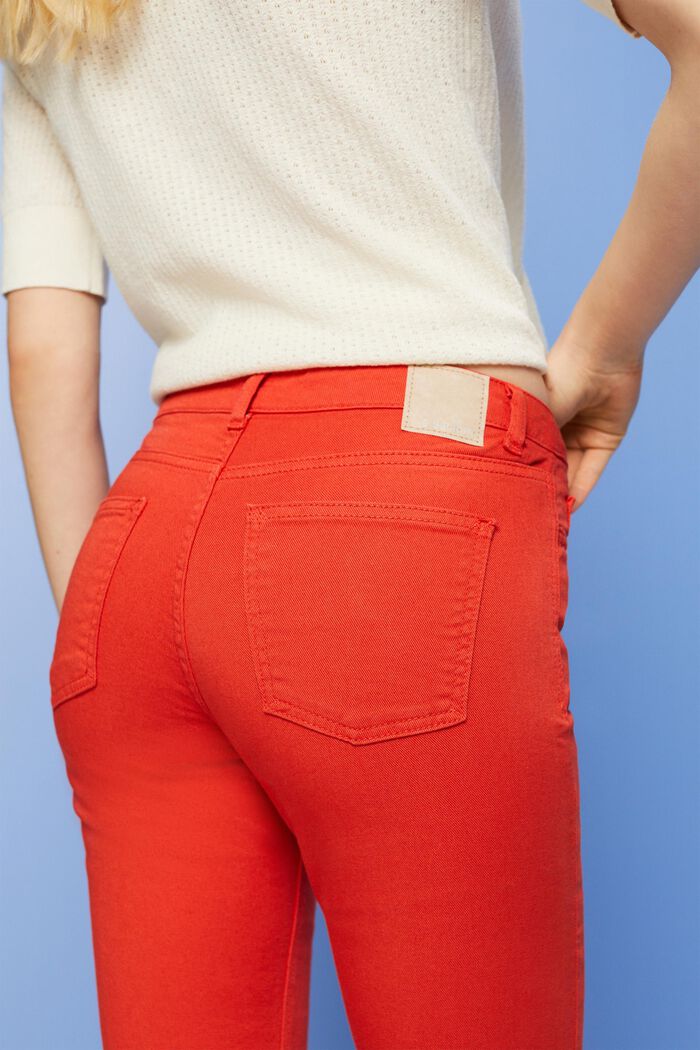 Slim fit-jeans met middelhoge taille, ORANGE RED, detail image number 4